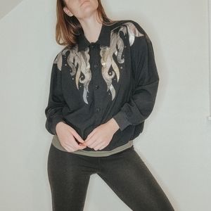 Vintage 80's Donna Toran Long Sleeve Top Medium